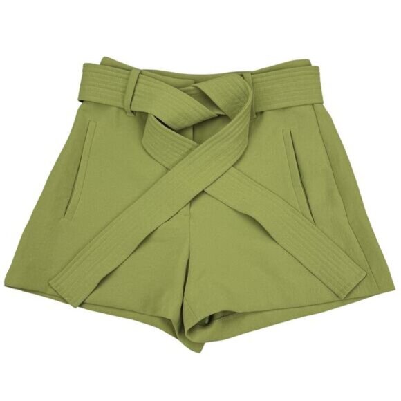 WILFRED Aritzia Tie Front Short Sz 0 Green - Picture 2 of 5